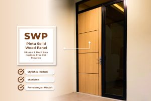 Pintu Kayu Solid Wood Panel untuk Rumah Tinggal