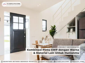 Pintu Solid Wood Panel finishing duco warna hitam untuk pintu utama rumah tinggal