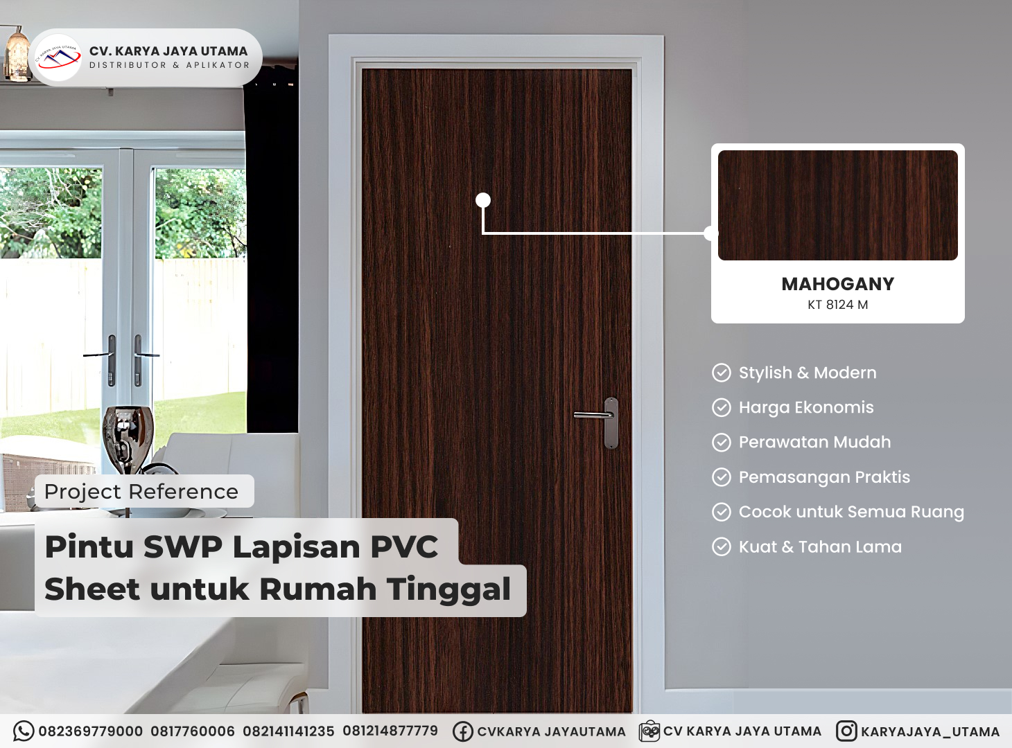 4 Gaya Rumah yang Cocok dengan Pintu Bermotif Serat Kayu